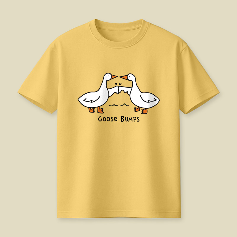 Goosebumps Geese Pun Simple Line Art Playful T-Shirt