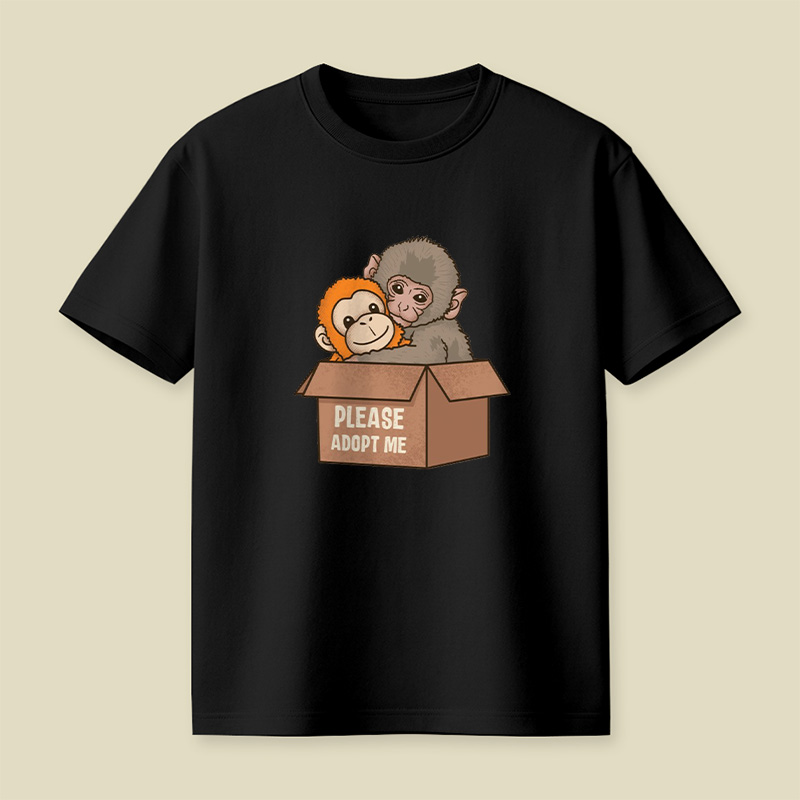 Please Adopt Me Monkey Playful T-Shirt