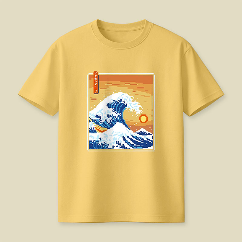 The Great Pixel Wave Playful T-Shirt