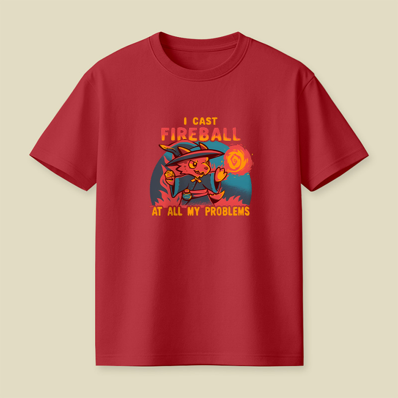 Kobold Wizard I Cast Fireball At My Problems Playful T-Shirt