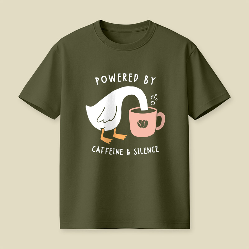 Powered By Caffeine & Silence Playful T-Shirt