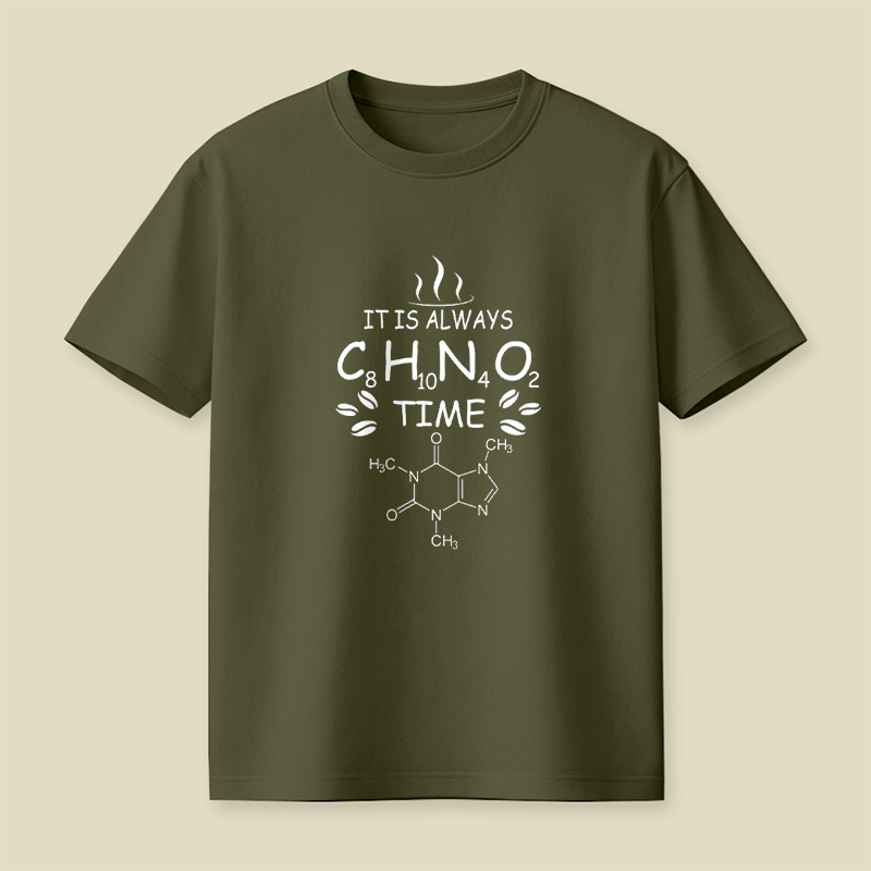 Caffeine Molecule Time Playful T-Shirt