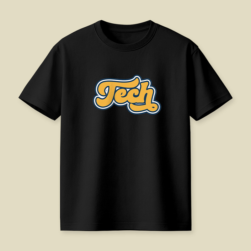 Retro Tech Lettering Playful T-Shirt