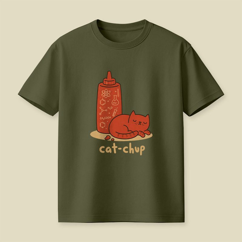 Cat-Chup Ketchup Cat Playful T-Shirt