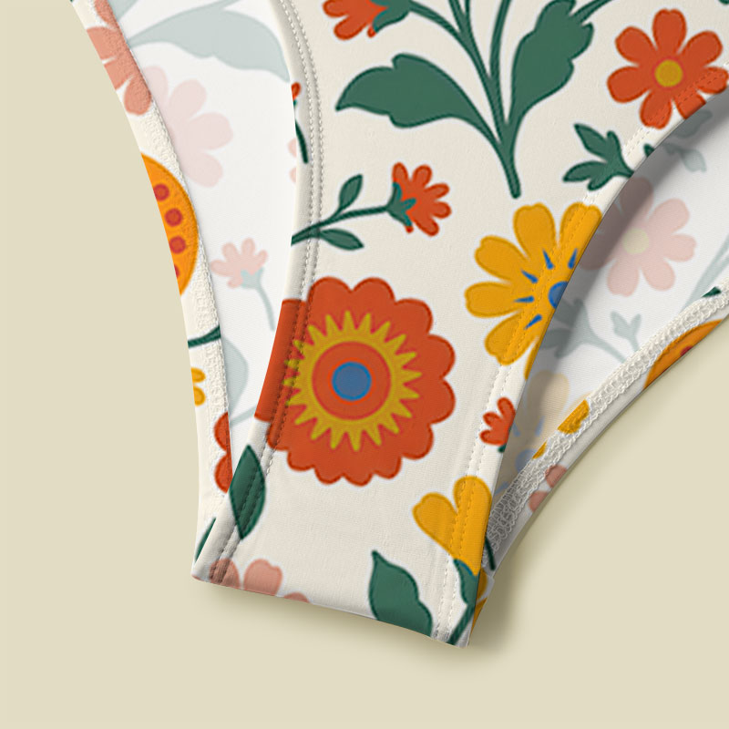 Sunflower V-Neck One Piece Swimsuit
