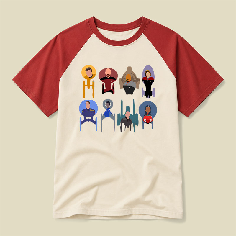Trek Ships Captains Raglan T-shirt