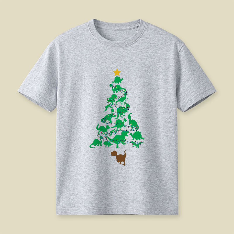 Dino Christmas Tree Playful T-Shirt