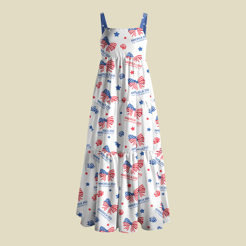 America 250 Patriotic Playful Maxi Dress