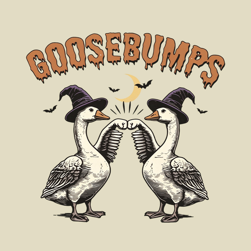 Goosebumps Geese Pun Halloween Playful T-Shirt