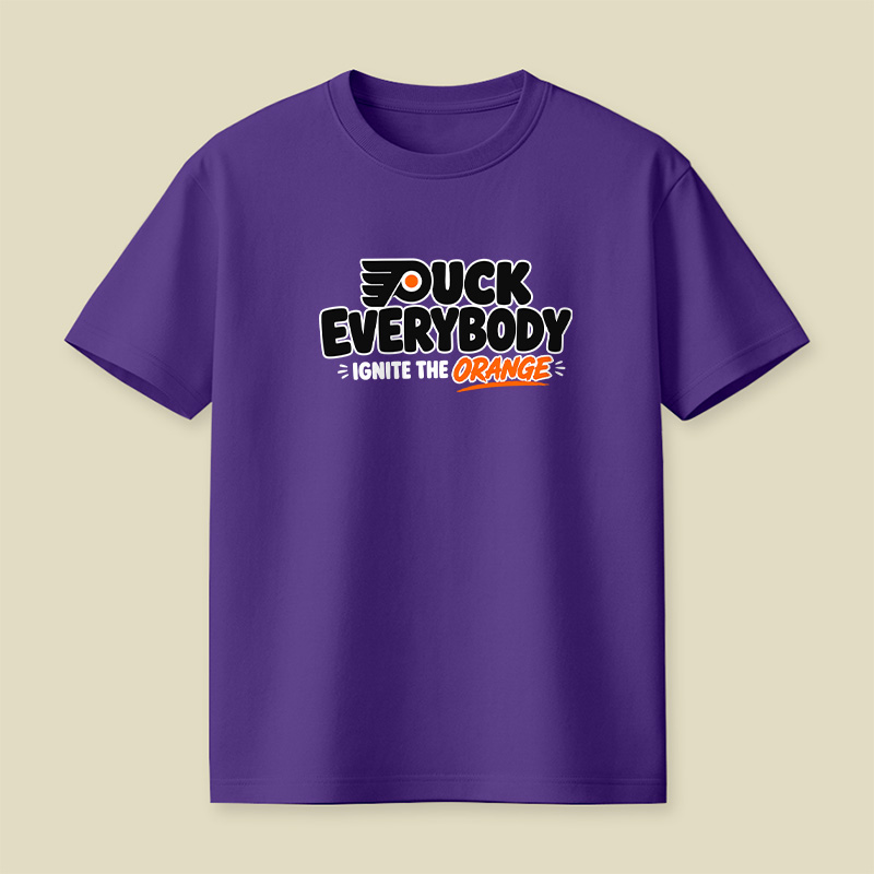 Puck Everybody Ignite The Orange Hockey Playful T-Shirt