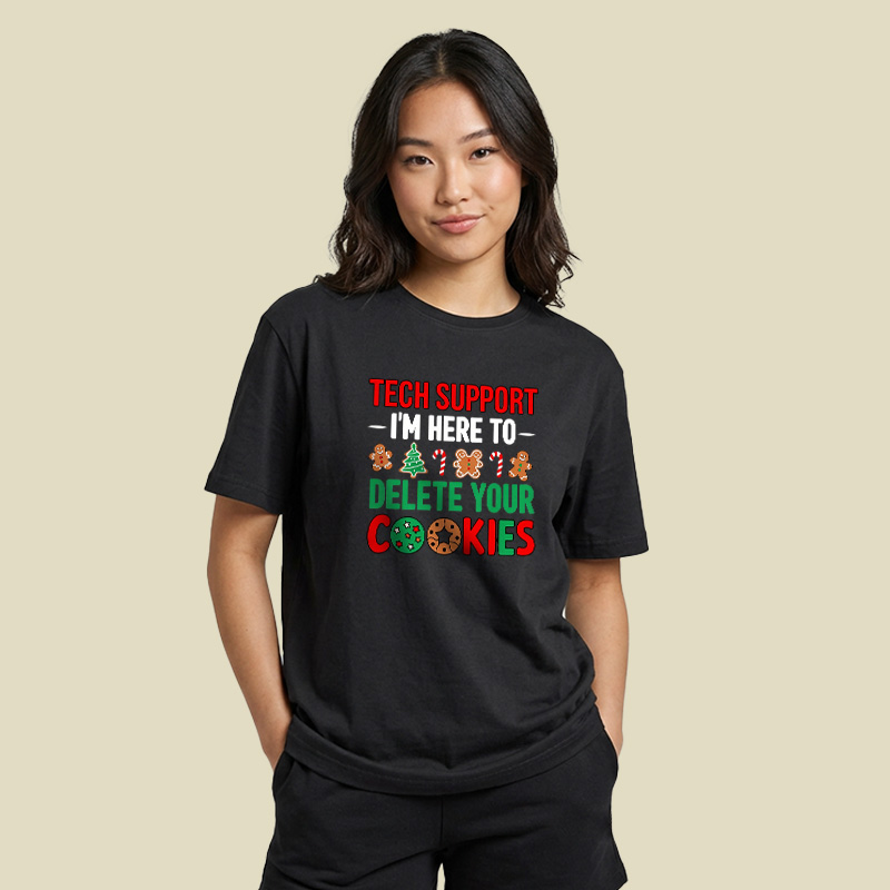 Tech Support Cookie Pun Playful T-Shirt