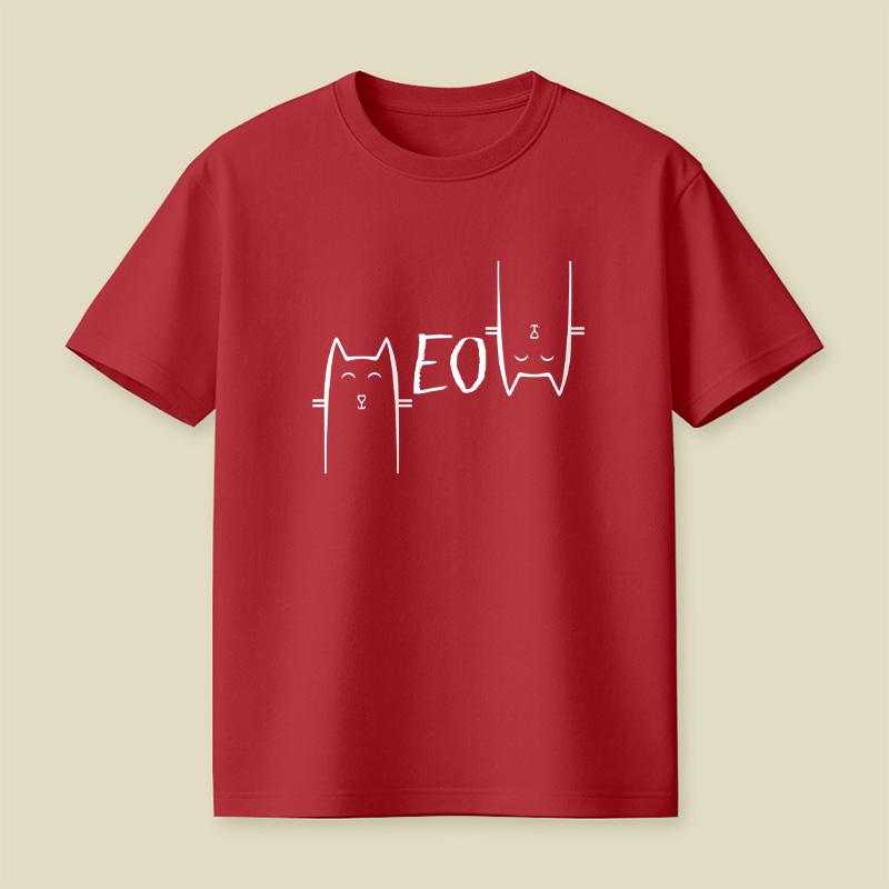 Meow Visual Word Puzzle Cat Playful T-Shirt