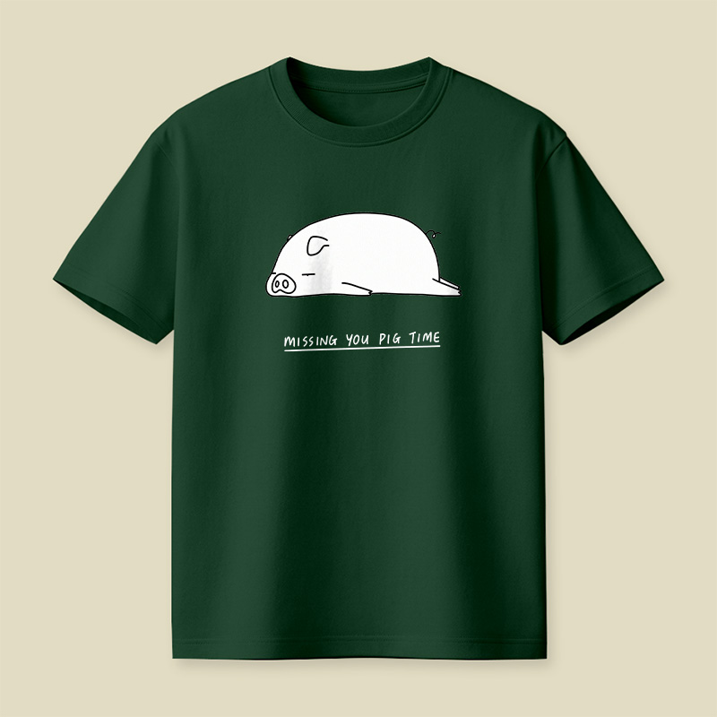 Sleepy Pig Missing You Pun Playful T-Shirt