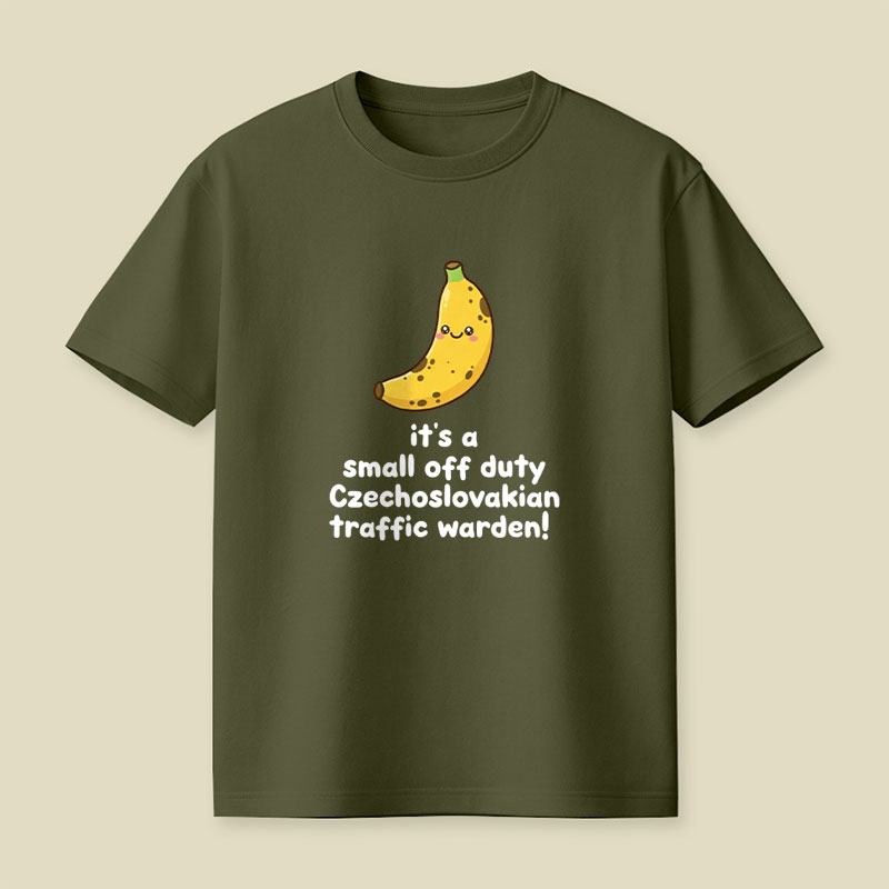 Small Off Duty Traffic Warden Banana Playful T-Shirt