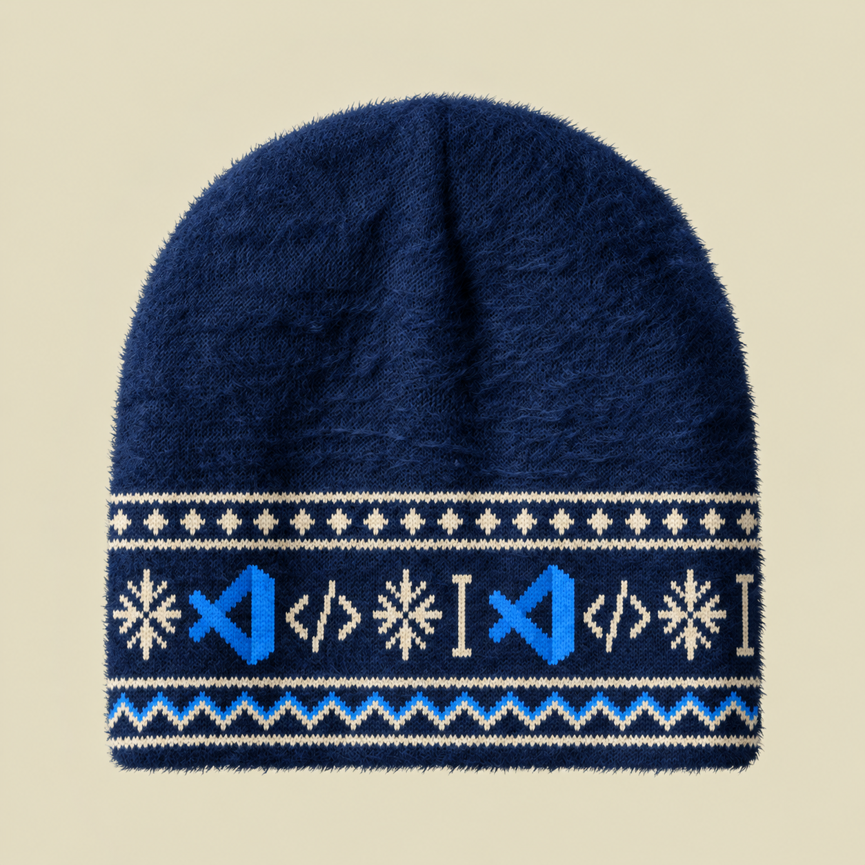 VS Code Coder Fuzzy Beanie
