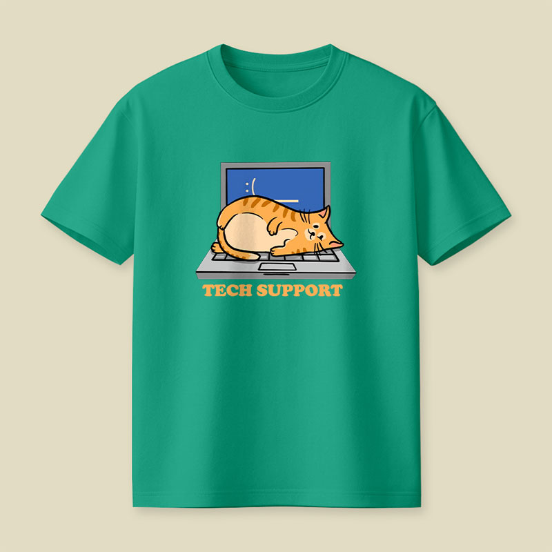 Tech Support Cat Funny Programmer Playful T-Shirt