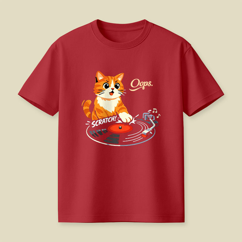 Oops Record Scratch Playful T-Shirt