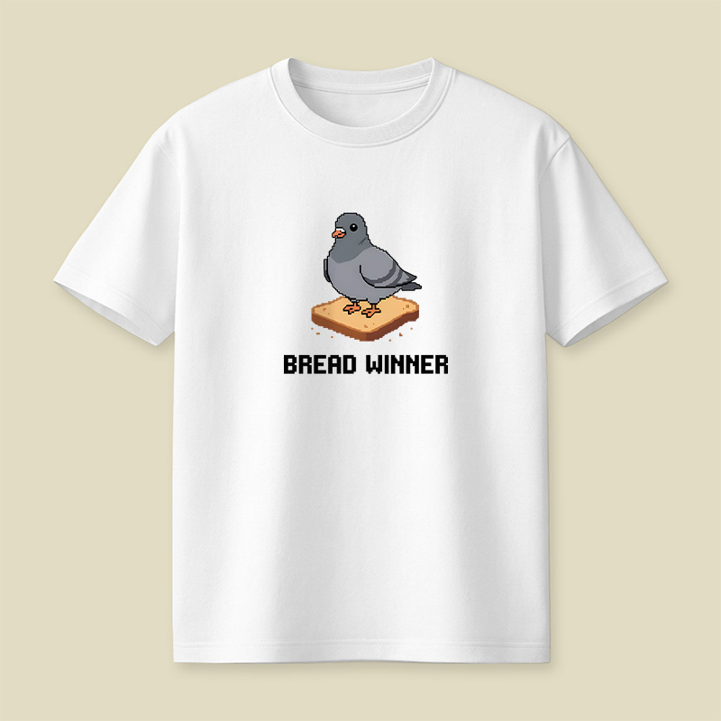 Pixel Art Pigeon On Bread Playful T-Shirt
