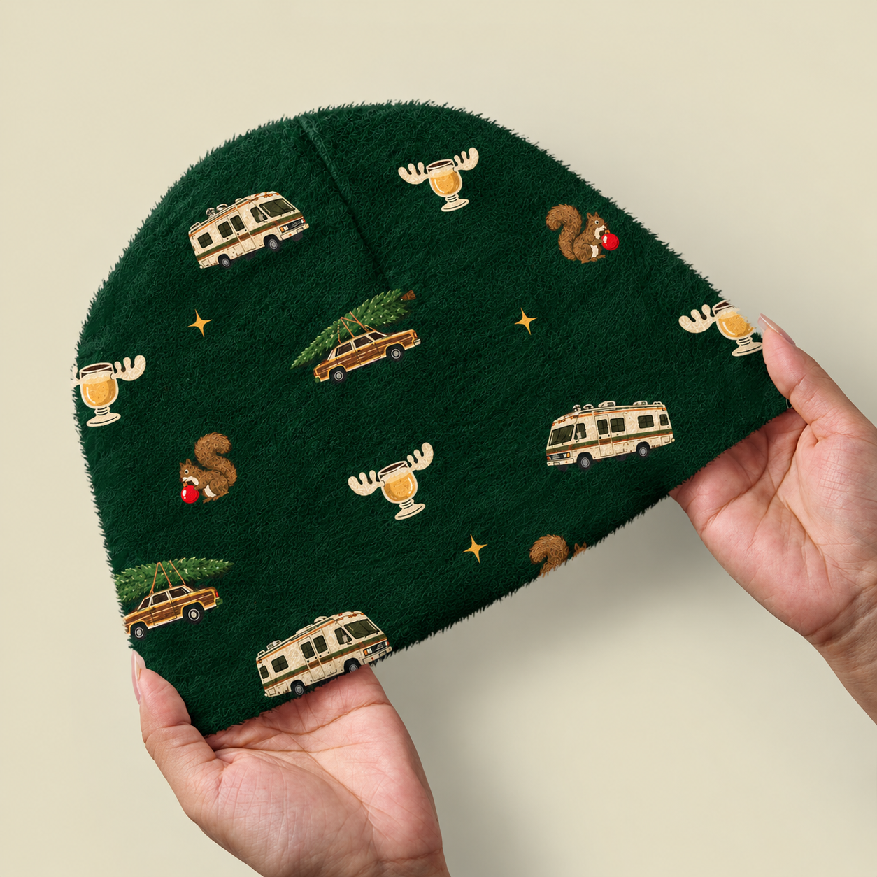 Holiday RV Adventure Fuzzy Beanie
