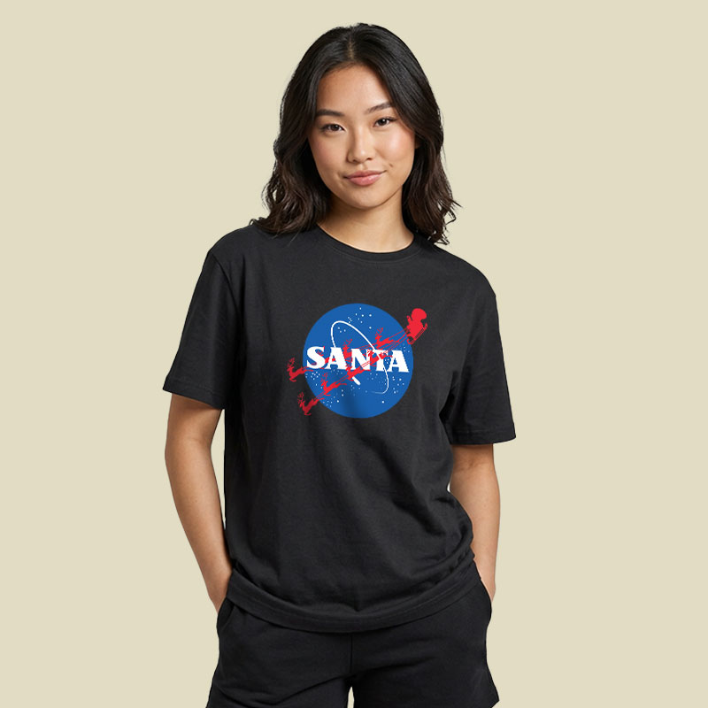 Christmas Space Santa Playful T-Shirt
