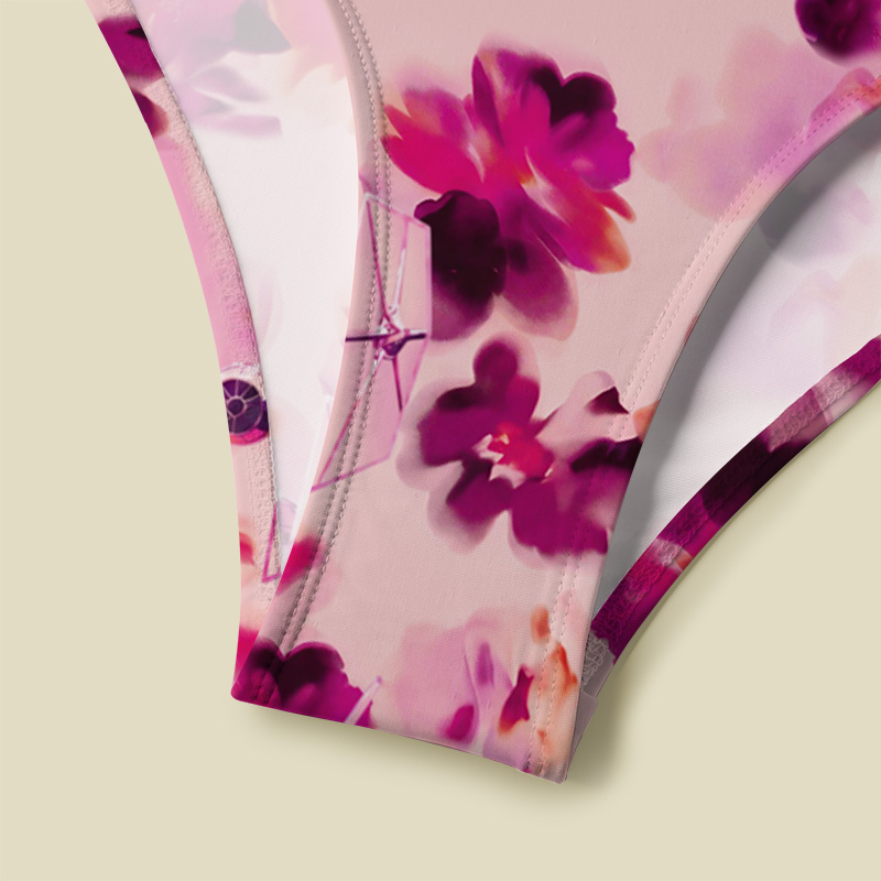 Blossoms Tie-Fighter V-Neck One Piece Swimsuit