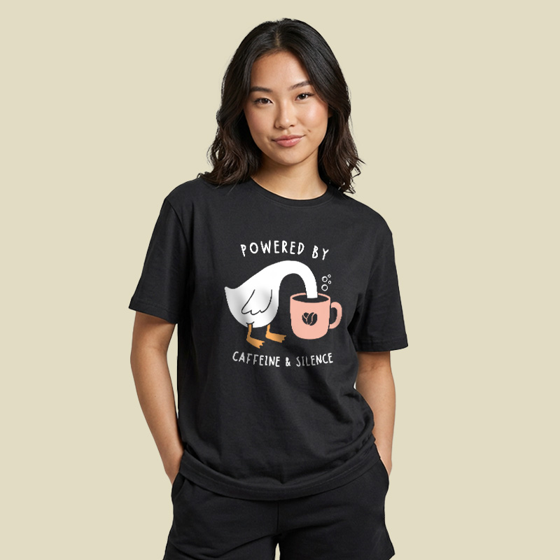 Powered By Caffeine & Silence Playful T-Shirt