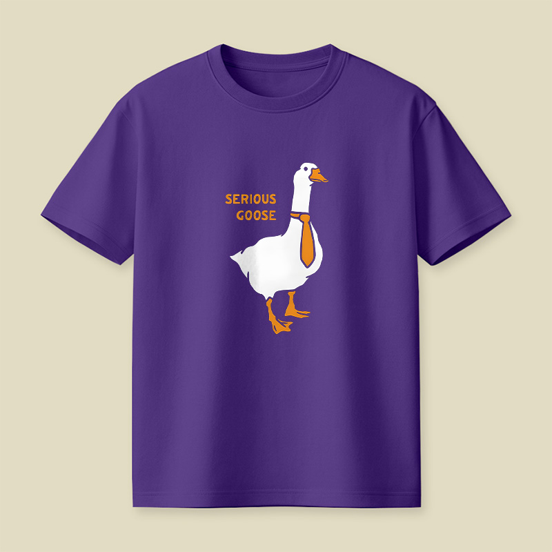Serious Goose With A Tie Playful T-Shirt