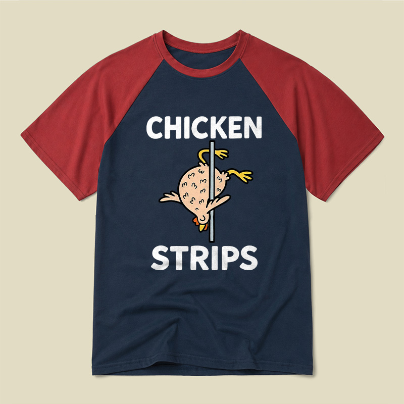 Chicken Strips Meme Raglan T-shirt