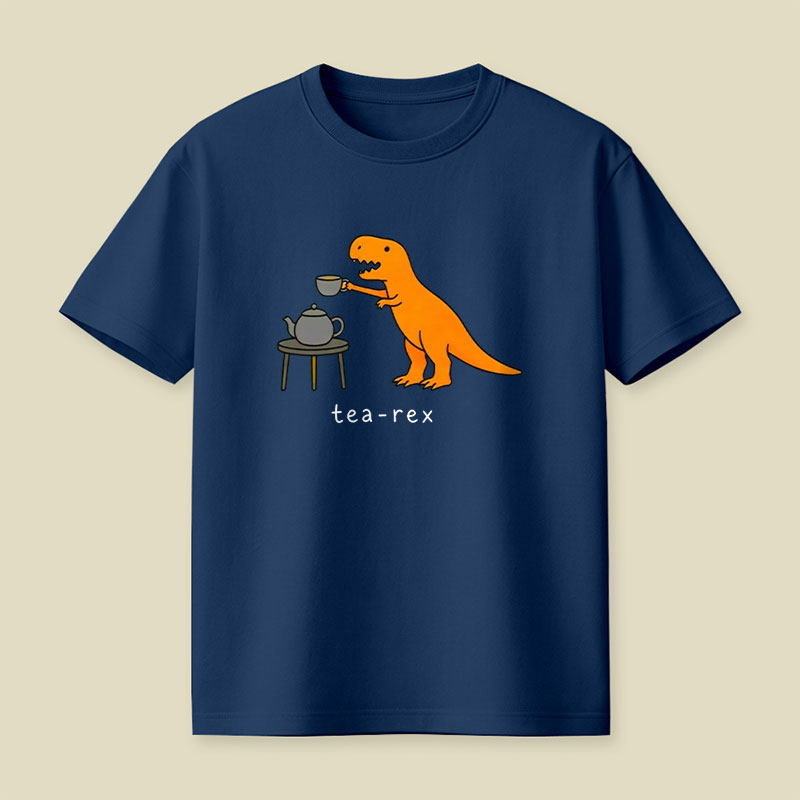 Tea-Rex Funny Cartoon Playful T-Shirt