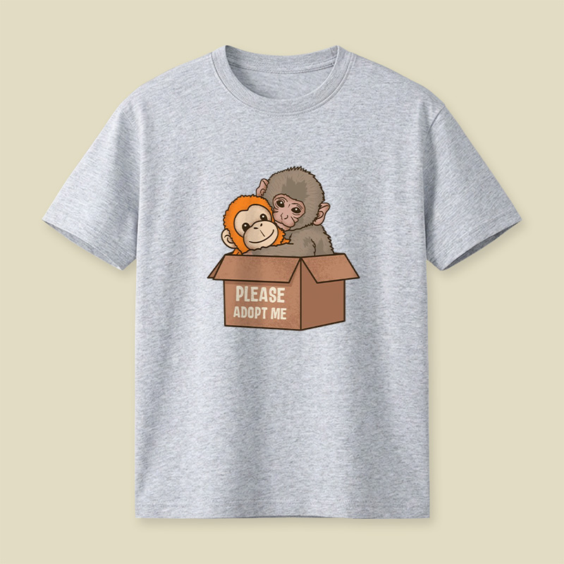Please Adopt Me Monkey Playful T-Shirt
