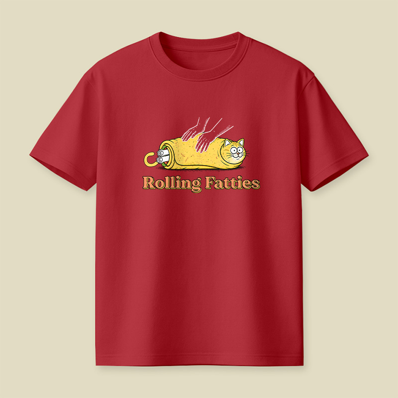 Rolling Fatties Burrito Cat Playful T-Shirt