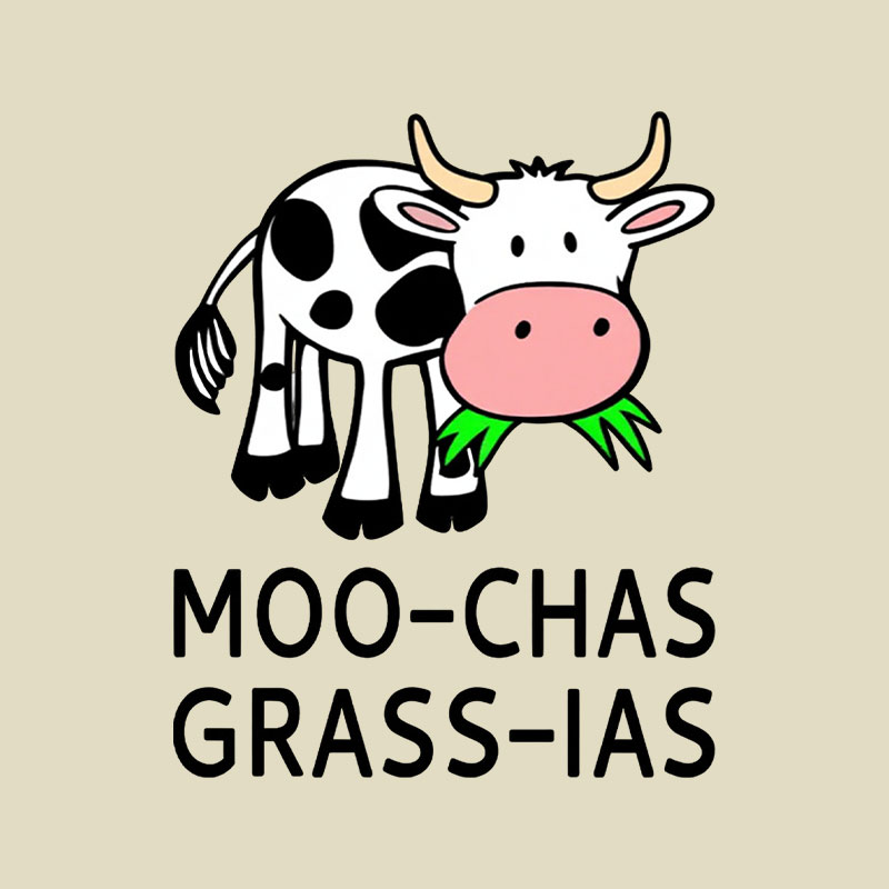 Moo-chas Grass-ias Playful T-Shirt