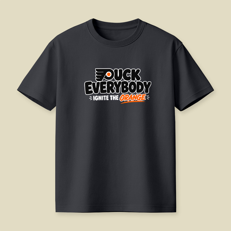 Puck Everybody Ignite The Orange Hockey Playful T-Shirt