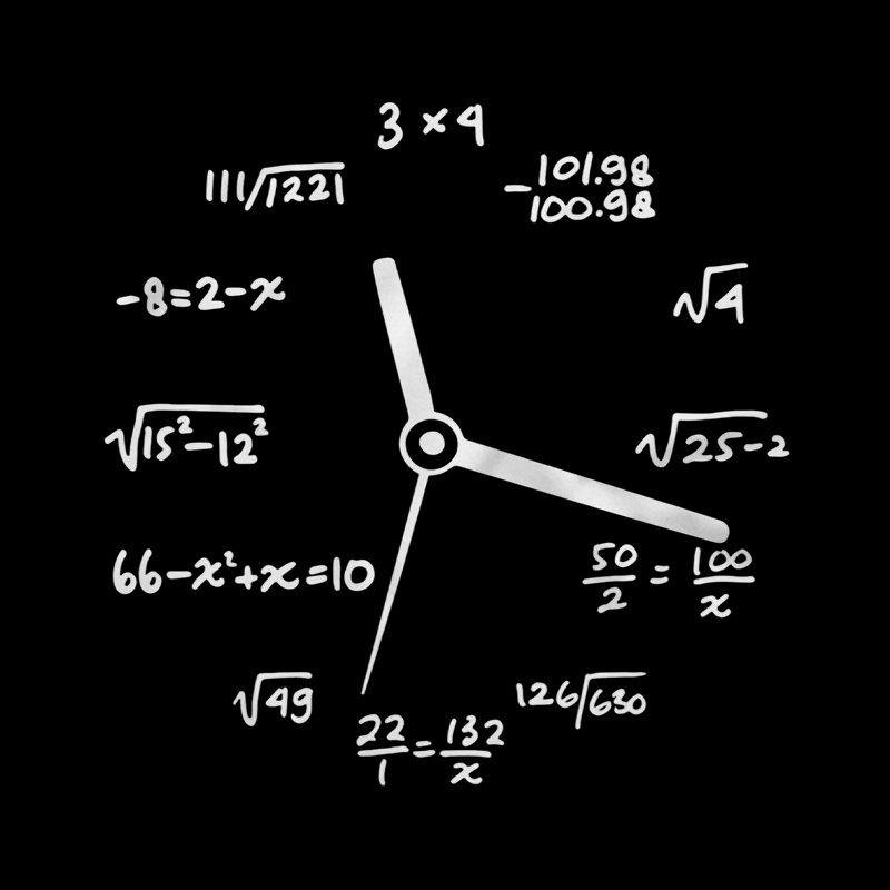 Math Equation Clock Nerd Pun Playful T-Shirt