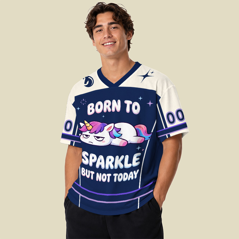 Born To Sparkle But Not Today Playful Mesh Jersey