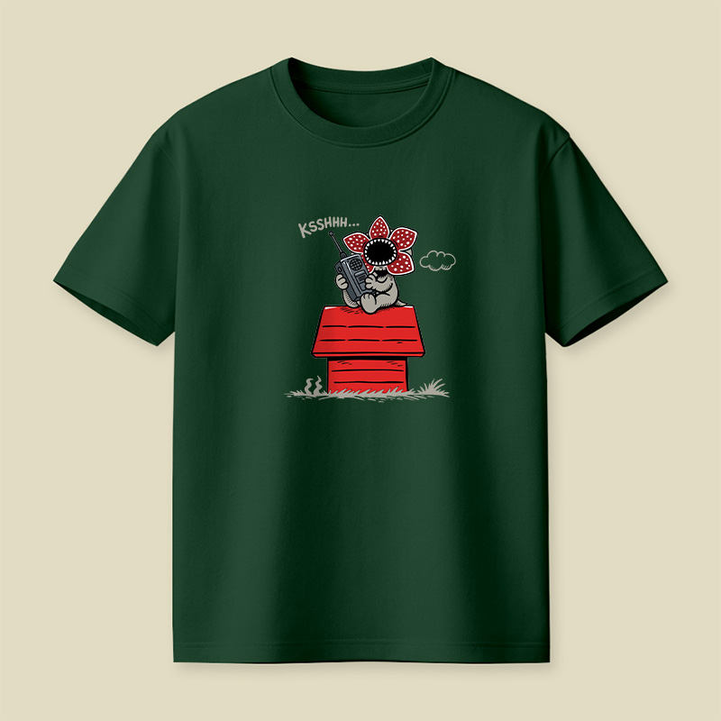 Demogorgon On Doghouse Stranger Things Playful T-Shirt