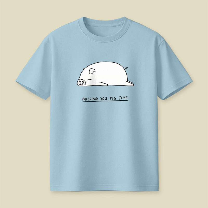 Sleepy Pig Missing You Pun Playful T-Shirt