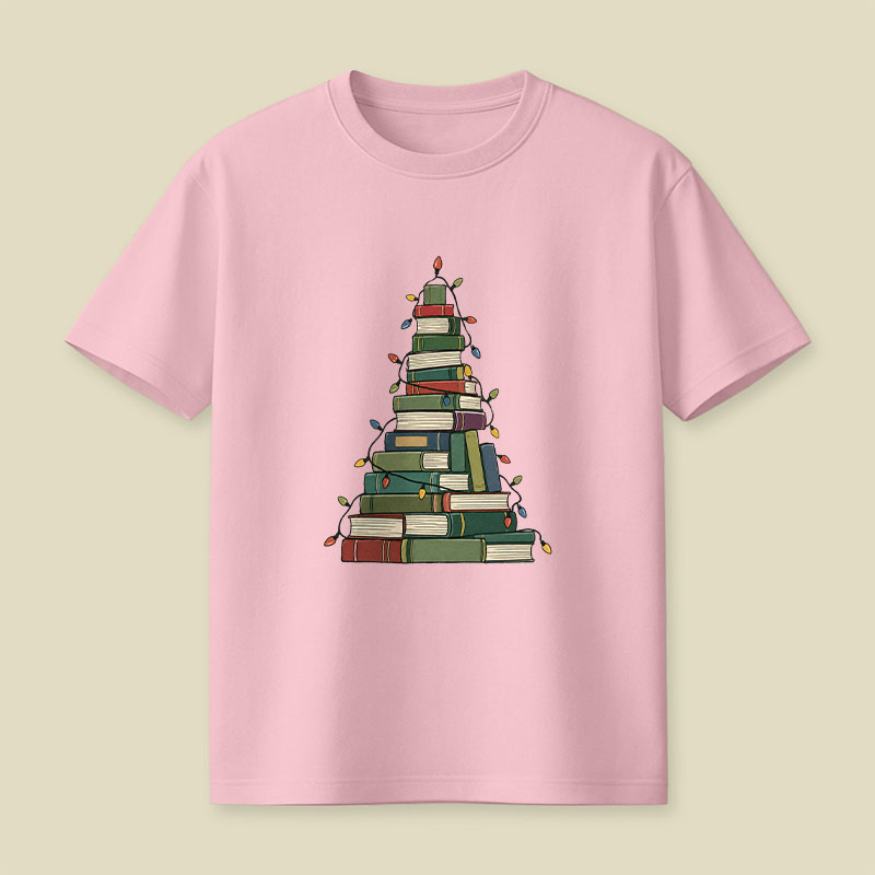 Christmas Book Tree Playful T-Shirt
