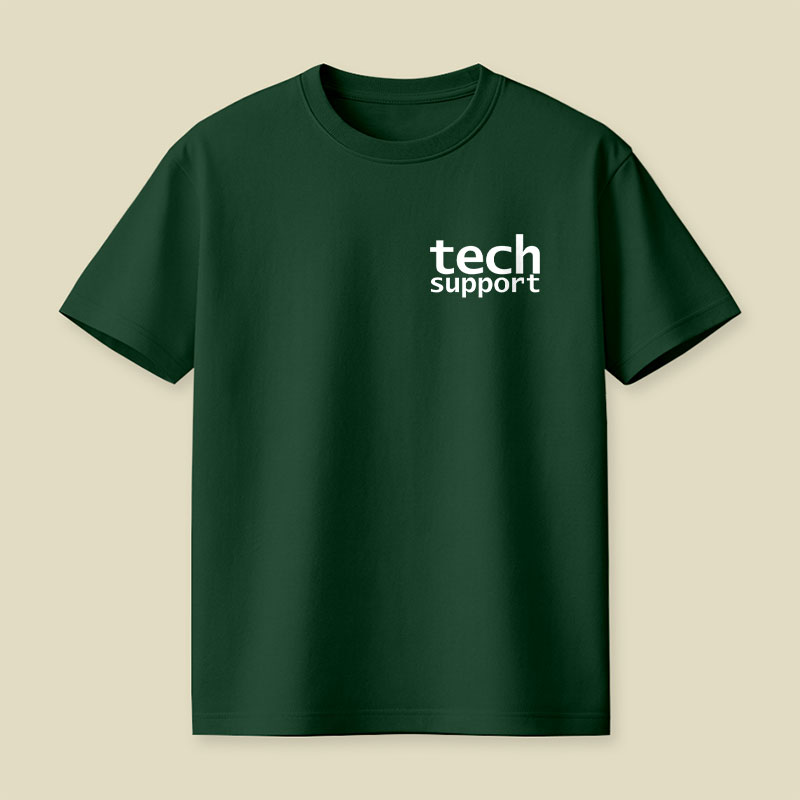 Look Closely Tech Support Typography Playful T-Shirt