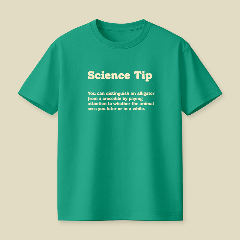 Crocodile Alligator Funny Science Tip Playful T-Shirt