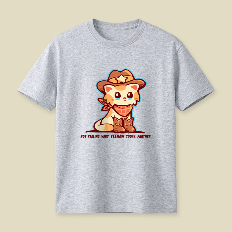 Not Feeling Yeehaw Cowboy Cat Playful T-Shirt