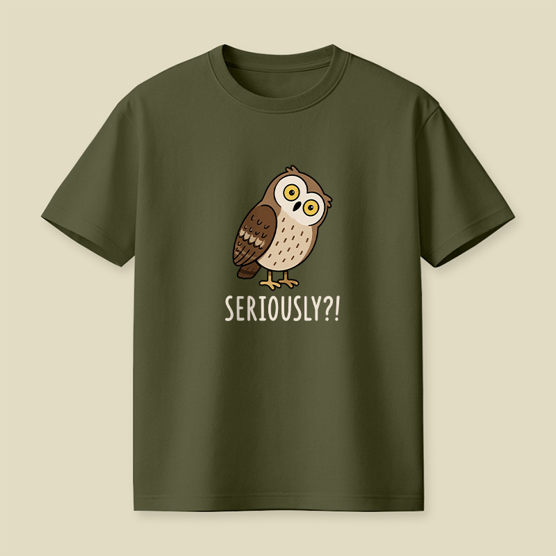Funny Skeptical Owl Seriously Playful T-Shirt