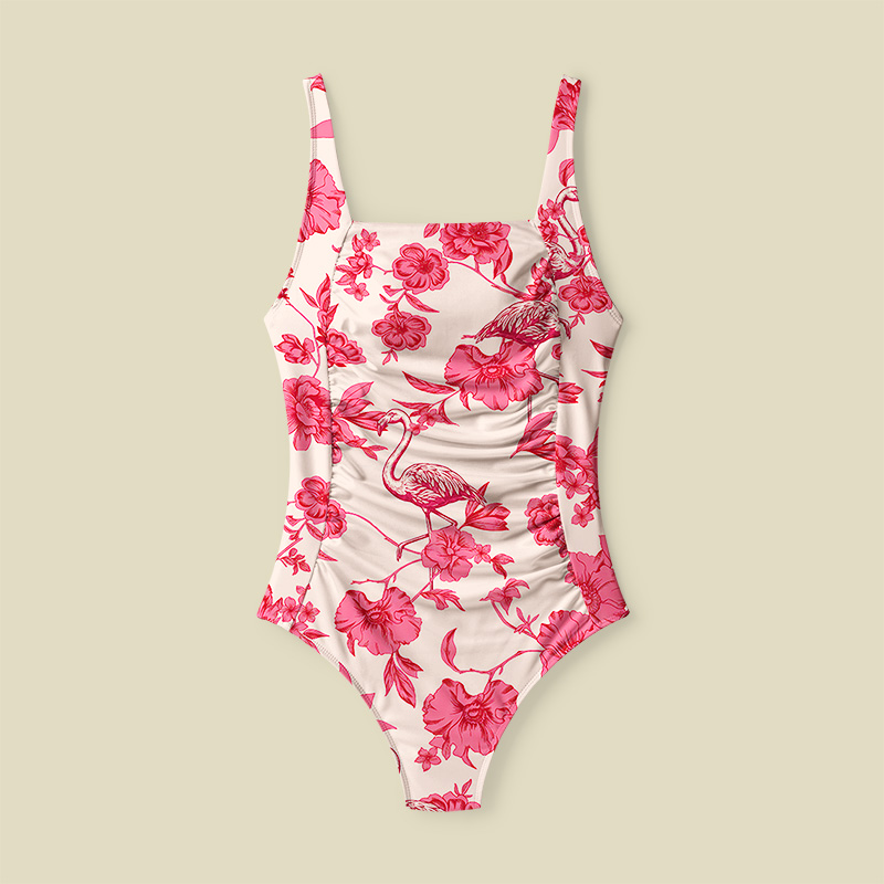 Pink Peony Paradise Tummy Control One Piece Swimsuit