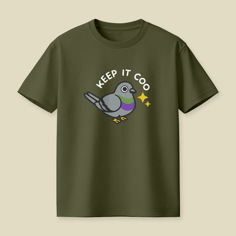 Keep It Coo Cute Pigeon Pun Playful T-Shirt
