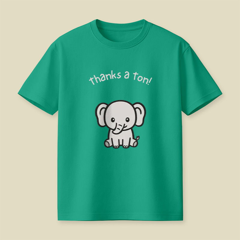 Thanks A Ton Cute Baby Elephant Playful T-Shirt