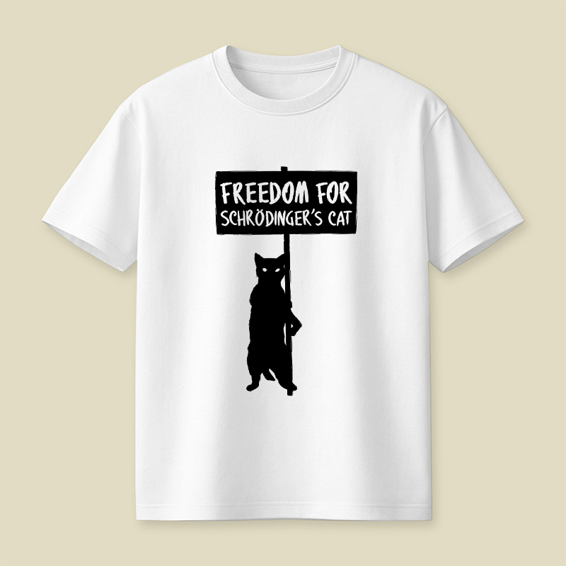 Freedom For Schrödinger's Cat Nerdy Playful T-Shirt