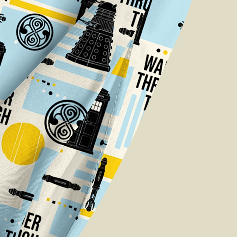 Retro Time Travel Sci‑Fi Pattern Playful Maxi Dress