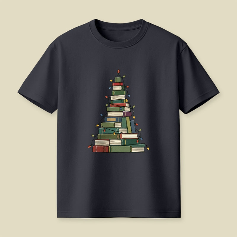 Christmas Book Tree Playful T-Shirt