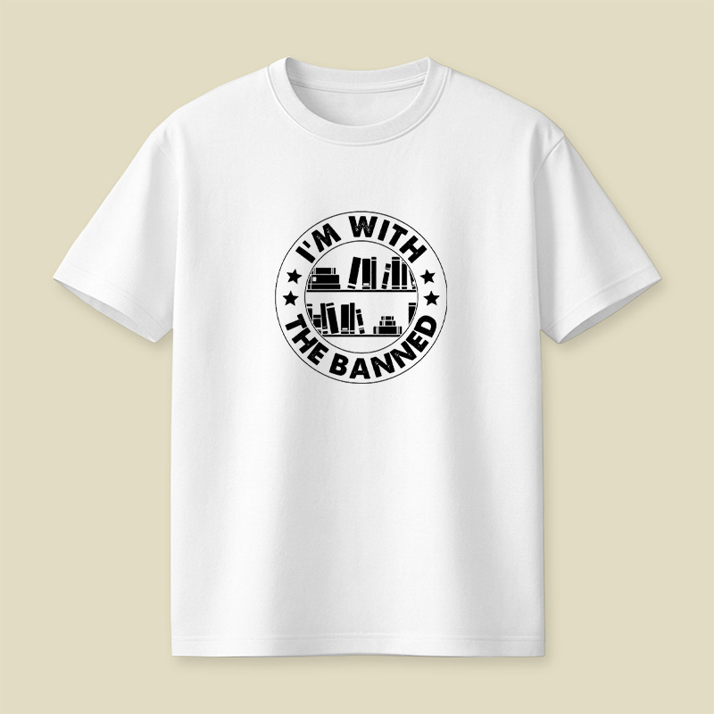 I Am With The Banned Reading Book Playful T-Shirt