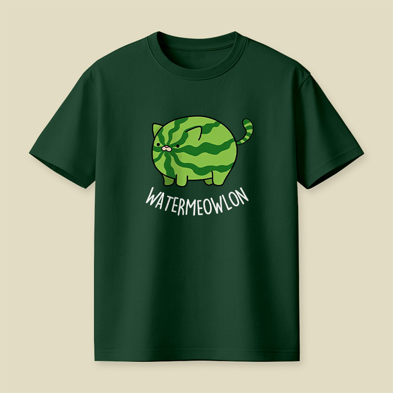 Watermelon Cat Cute Pun Playful T-Shirt